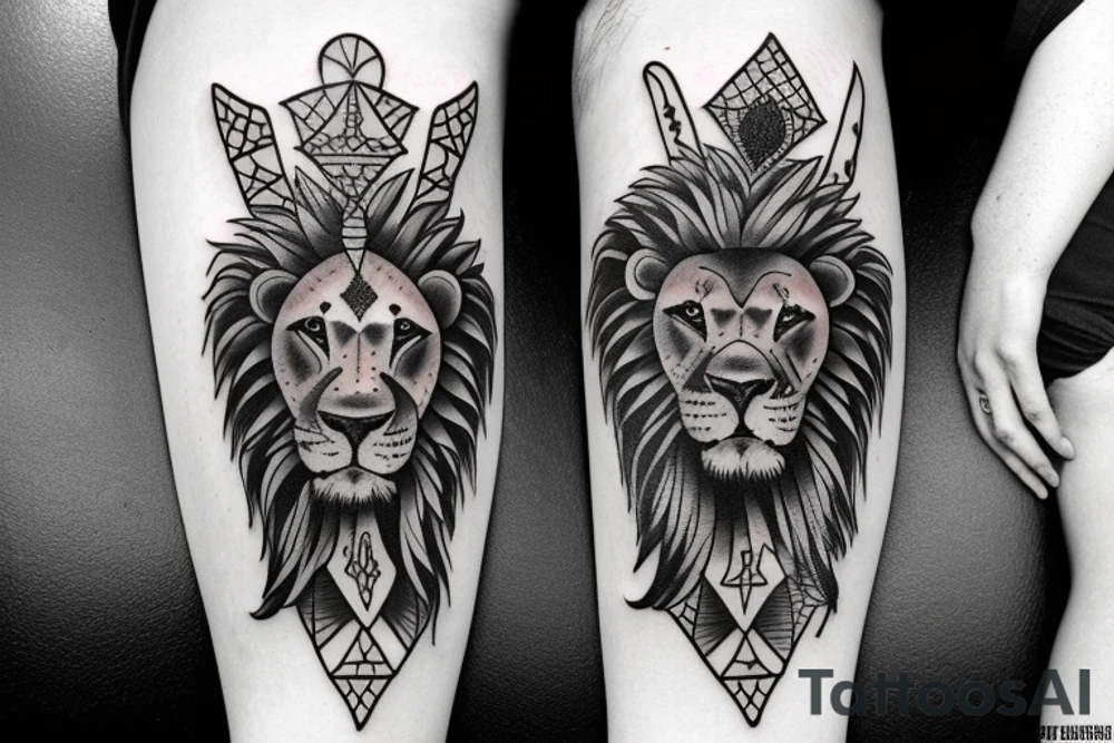 lion of spades tattoo idea
