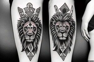 lion of spades tattoo idea