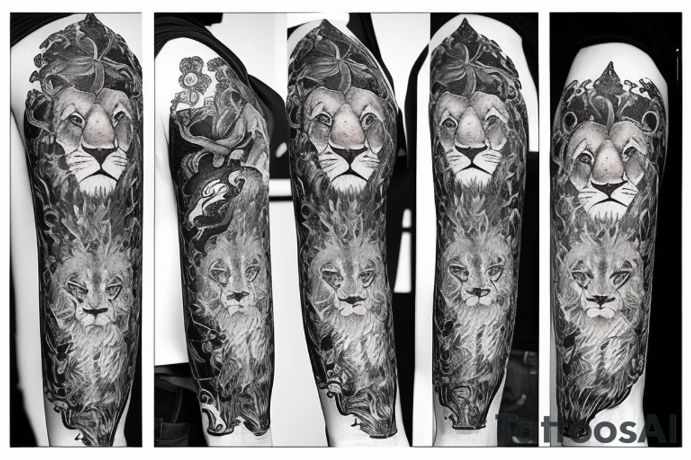 lion of spades tattoo idea