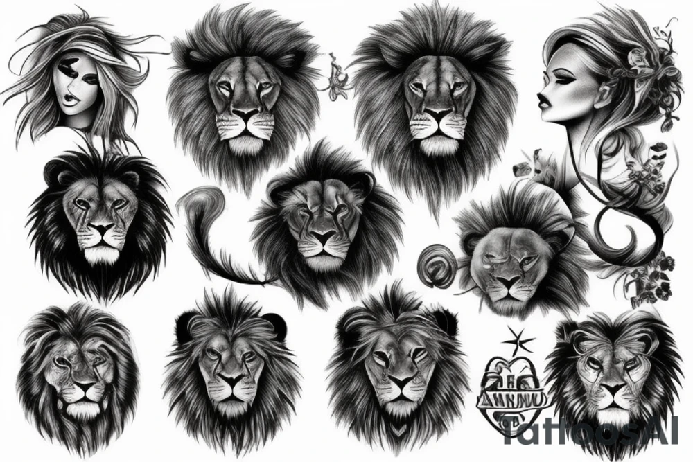 Dangerous lion tattoo idea