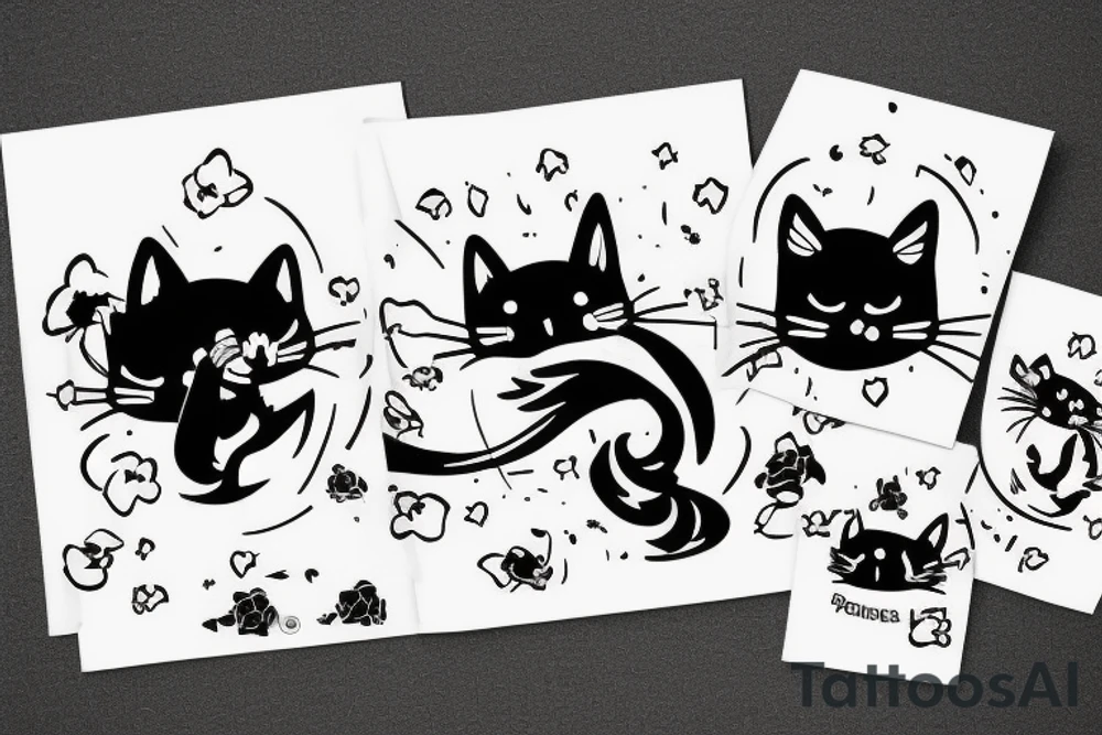 Cats shitting on the pond tattoo idea