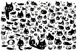 Cats shitting on the pond tattoo idea