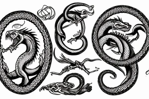 St. George slains ouroboros tattoo idea