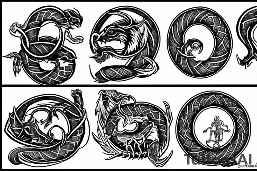 St. George slains ouroboros tattoo idea