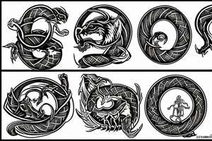 St. George slains ouroboros tattoo idea