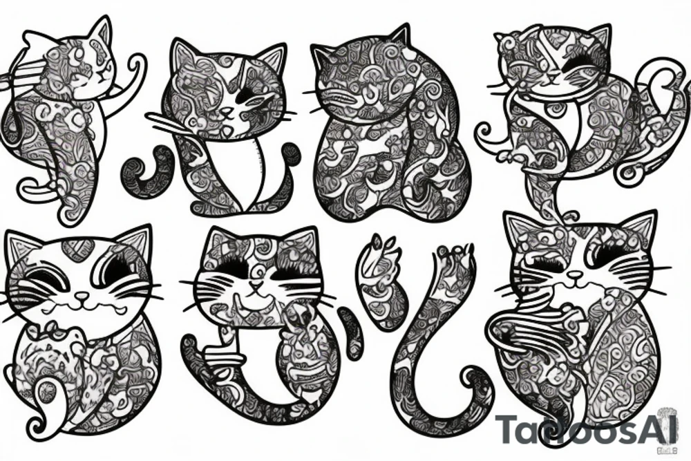 Cats shitting on the pond tattoo idea