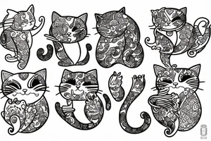 Cats shitting on the pond tattoo idea