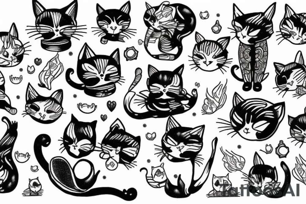 Cats shitting on the pond tattoo idea