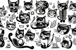 Cats shitting on the pond tattoo idea