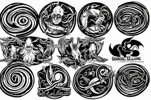 St. George slains ouroboros tattoo idea