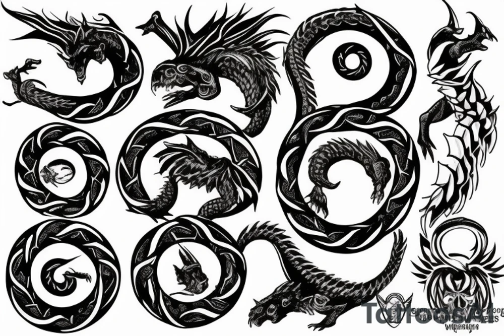 St. George slains ouroboros tattoo idea