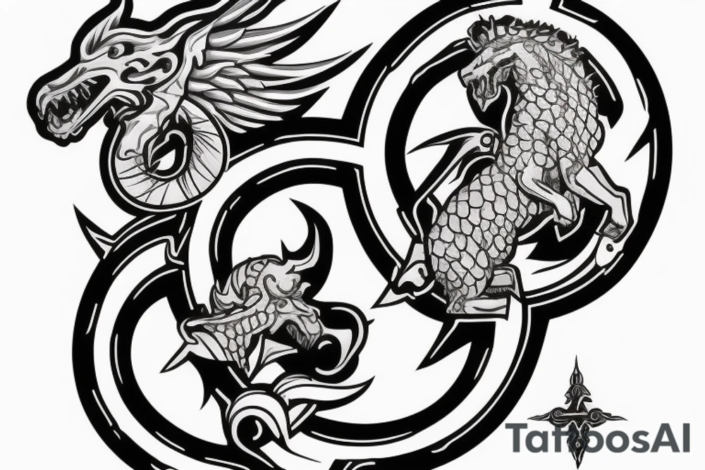 St. George slaying ouroboros tattoo idea
