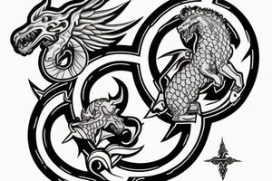 St. George slaying ouroboros tattoo idea