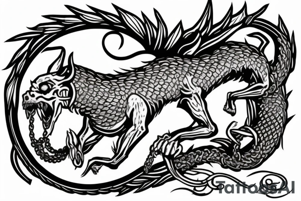 St. George slaying ouroboros tattoo idea