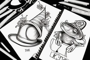 the frog in the wizard's hat tattoo idea