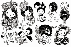 a reminder of 5 lost babies that is soft and artistic tattoo idea