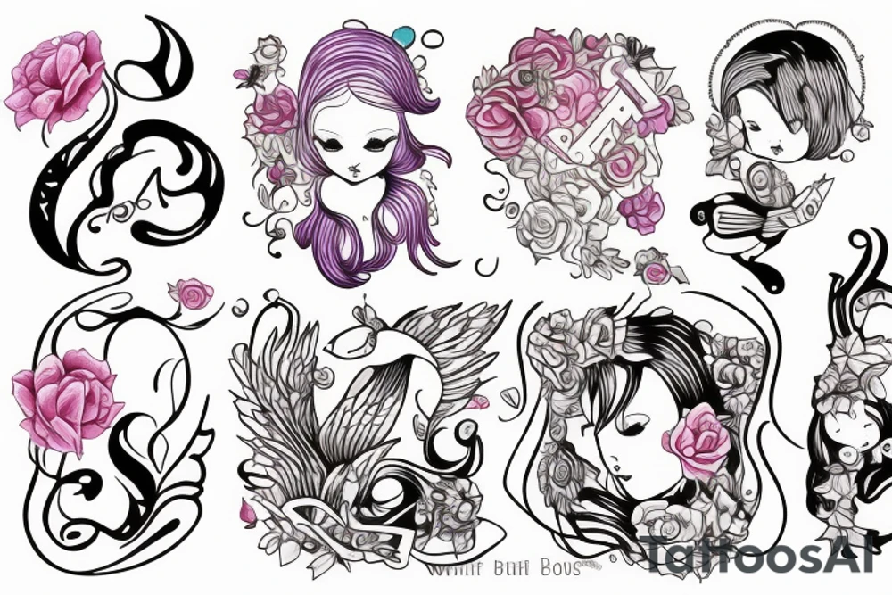 a reminder of 5 lost babies that is soft and artistic tattoo idea