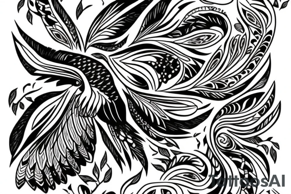 A hawk with an water Lilly tattoo idea
