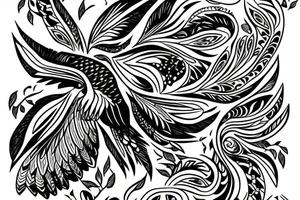 A hawk with an water Lilly tattoo idea