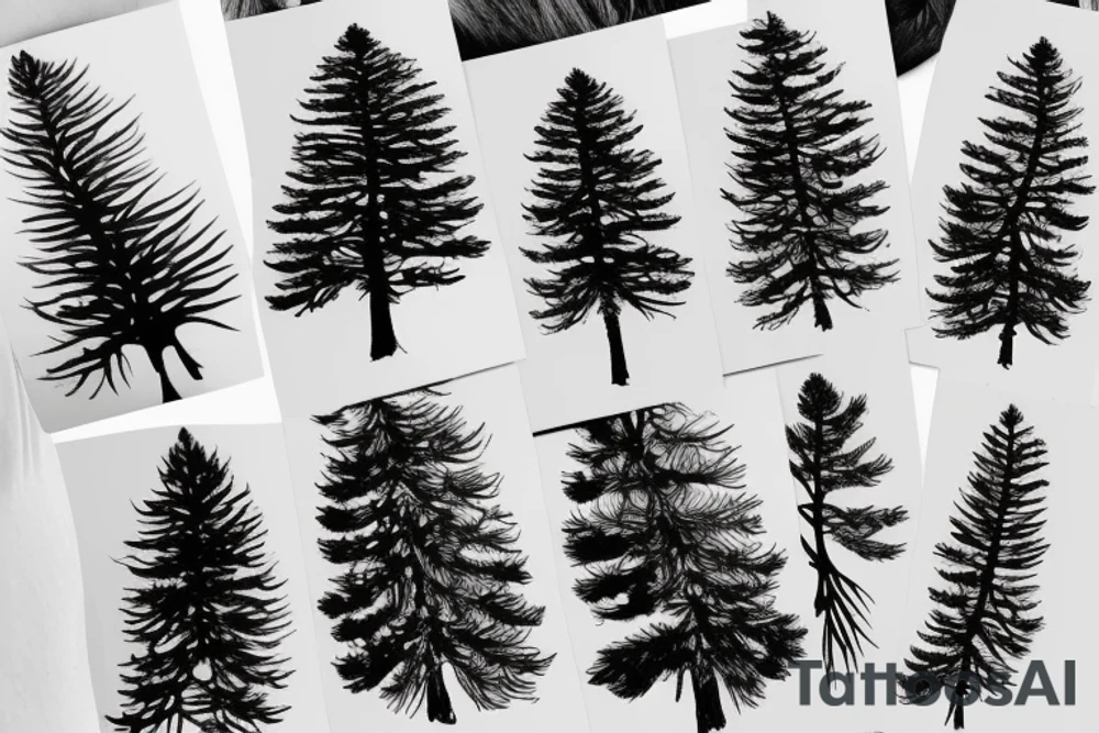 An araucaria pine tree tattoo idea