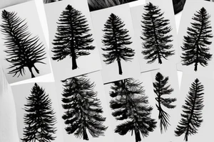 An araucaria pine tree tattoo idea