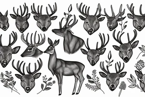 Deer in flowers tattoo idea