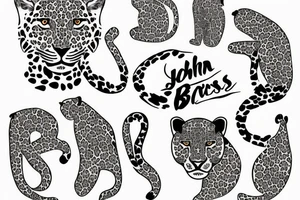 leopard with flowers tattoo idea