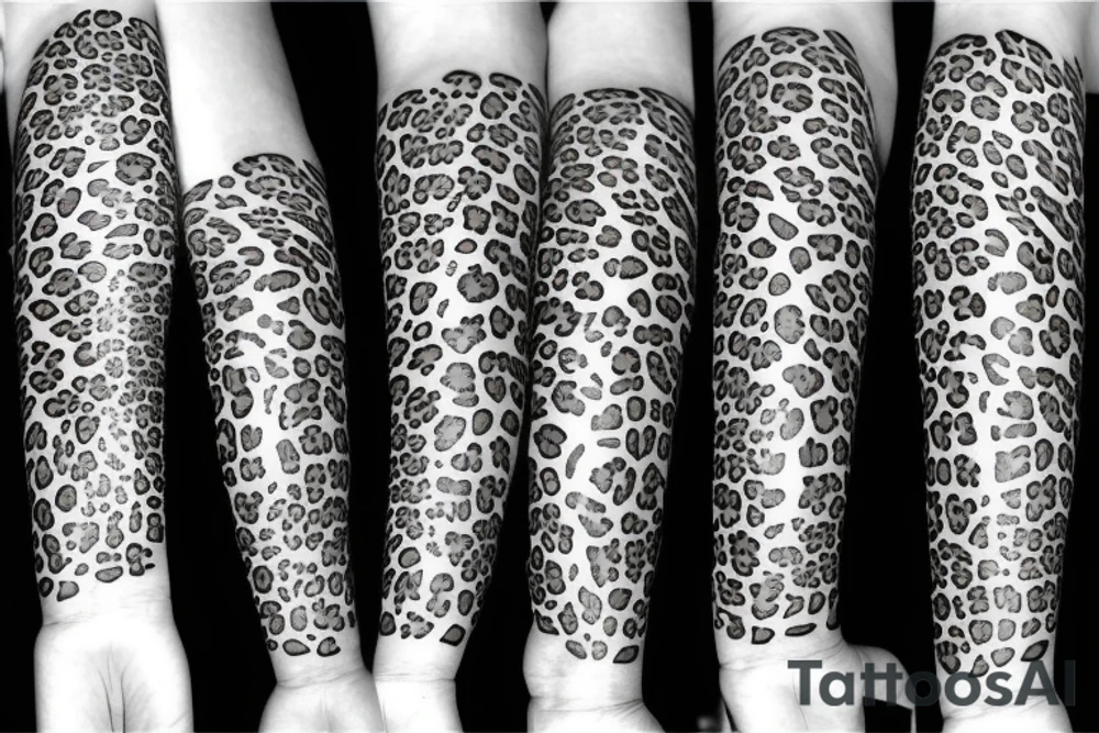 leopard and flowers tattoo idea