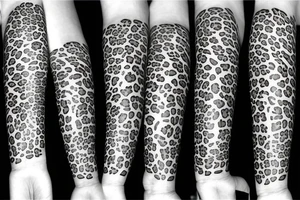 leopard and flowers tattoo idea