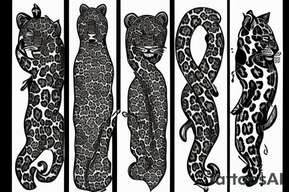 leopard and dagger tattoo idea