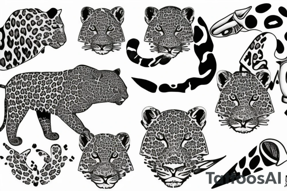 leopard and dagger tattoo idea