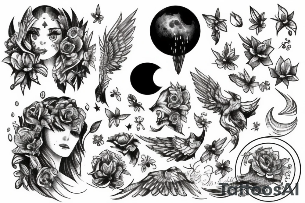 Lune-ciel-merveilleux tattoo idea