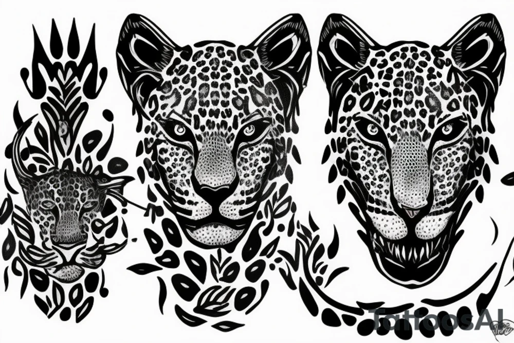leopard and dagger tattoo idea