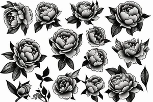 Peony and dagger tattoo idea
