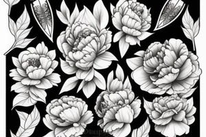 Peony and dagger tattoo idea