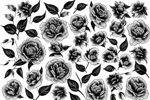 Peony flowing tattoo idea