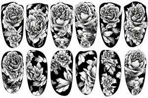 Peony flowing tattoo idea