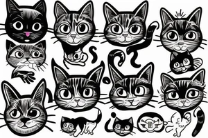 Cats on hand tattoo idea