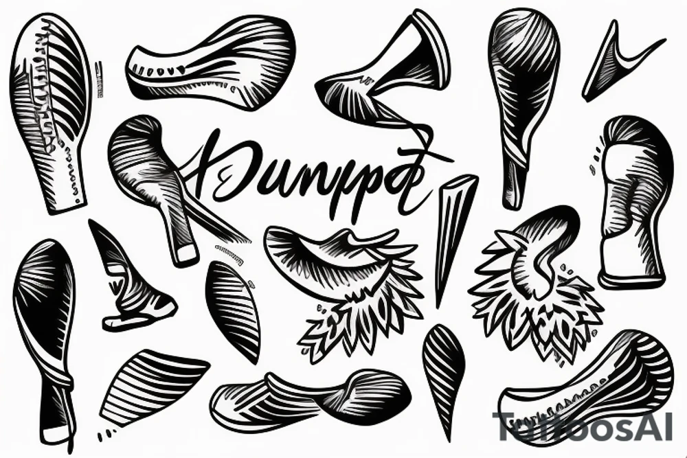 Man jumping off a drumstick tattoo idea