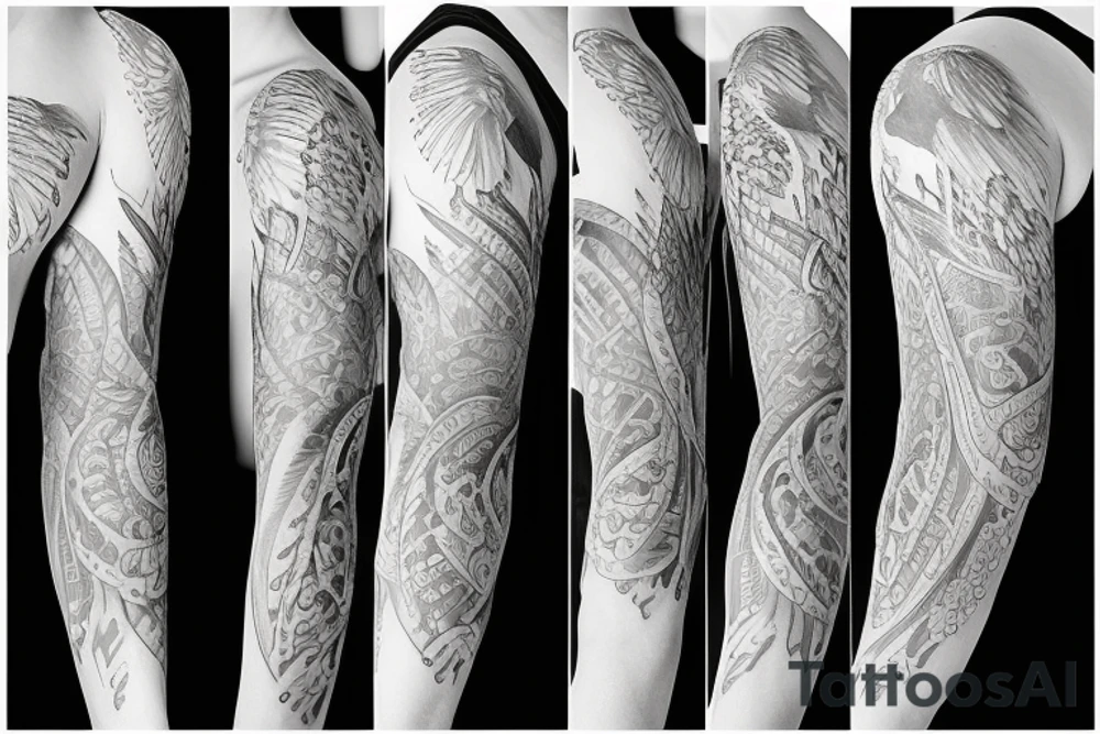 Bird sleeve tattoo idea