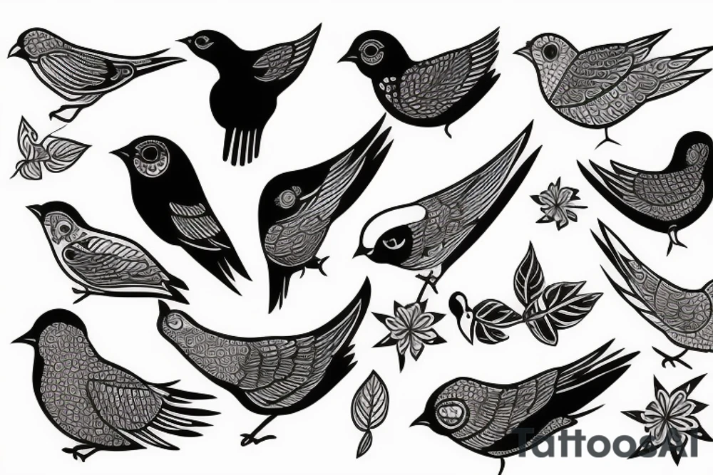 Bird sleeve tattoo idea