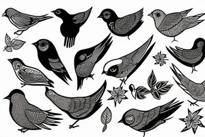 Bird sleeve tattoo idea