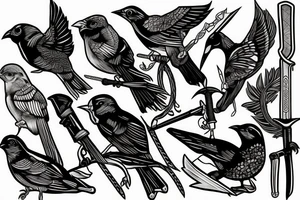 Bird sword tattoo idea