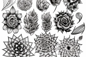 Neo traditional fibonacci sequence tattoo idea