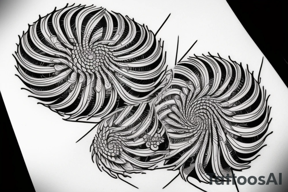 Neo traditional fibonacci sequence tattoo idea
