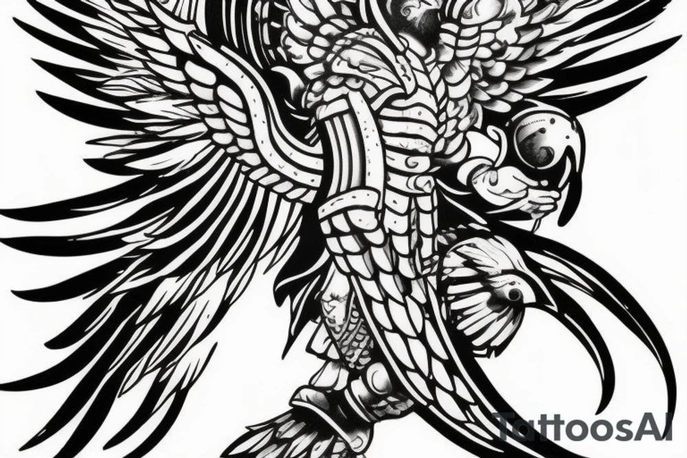 Armor of God with Phoenix tattoo idea