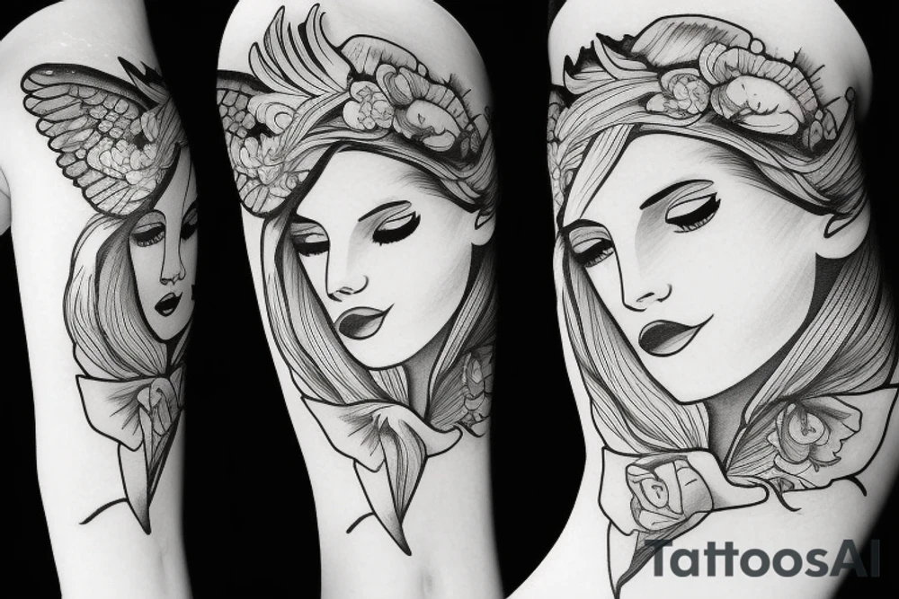 angel girl tattoo idea