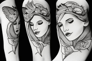 angel girl tattoo idea