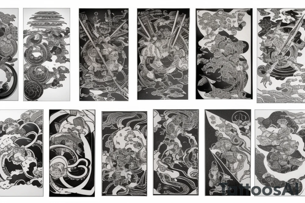 it should include themes of engineering, japan, Space, Stoicism and warrior tattoo idea