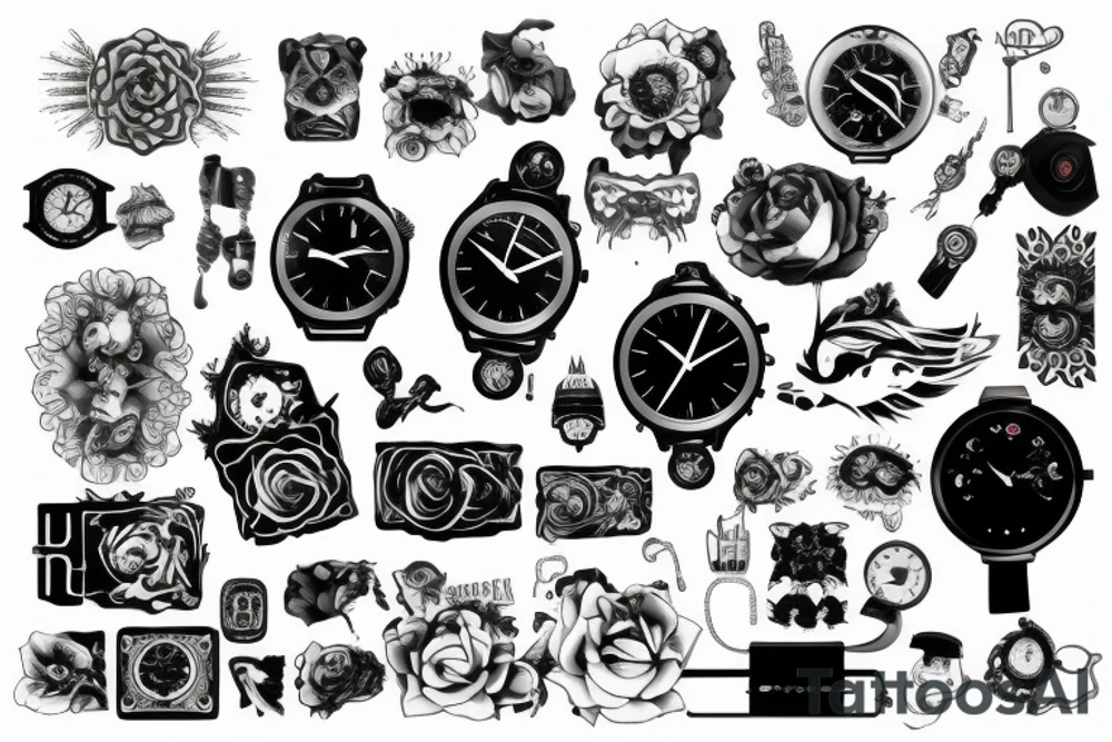 Watch that Shows 23:00 and bleeding tattoo idea